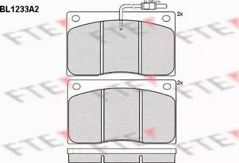 FTE BL1233A2 - Тормозные колодки, дисковые, комплект autospares.lv