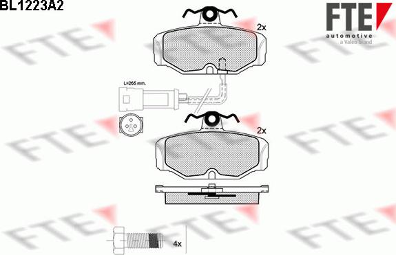 FTE BL1223A2 - Тормозные колодки, дисковые, комплект autospares.lv