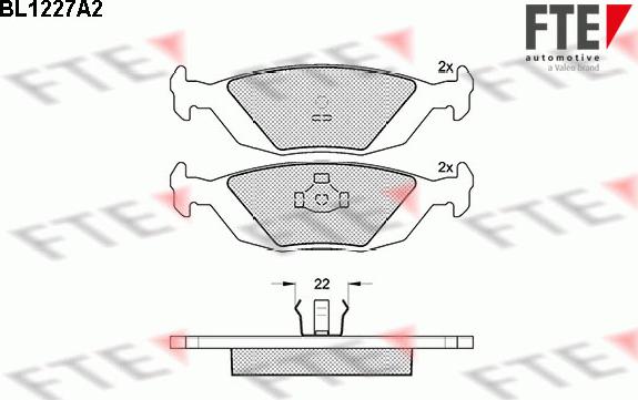 FTE BL1227A2 - Тормозные колодки, дисковые, комплект autospares.lv