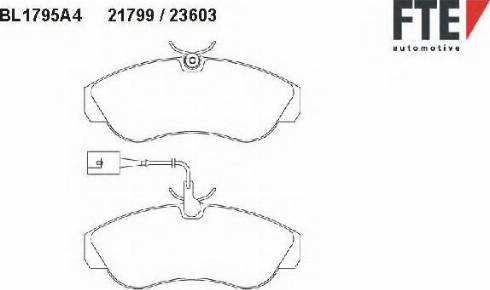 FTE BL1795A4 - Тормозные колодки, дисковые, комплект autospares.lv