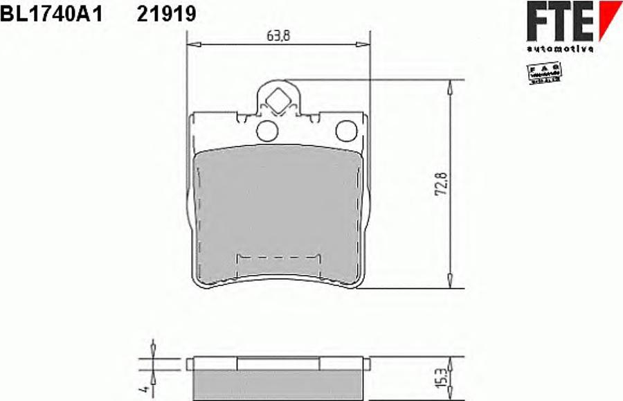 FTE BL1740A1 - Тормозные колодки, дисковые, комплект autospares.lv