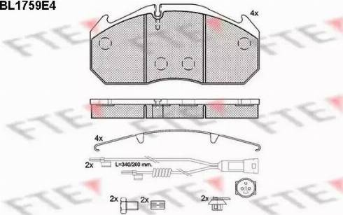 FTE BL1759E4 - Тормозные колодки, дисковые, комплект autospares.lv