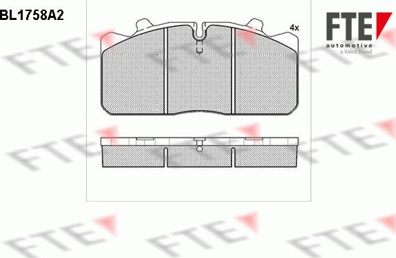 FTE BL1758A2 - Тормозные колодки, дисковые, комплект autospares.lv