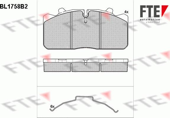 FTE BL1758B2 - Тормозные колодки, дисковые, комплект autospares.lv