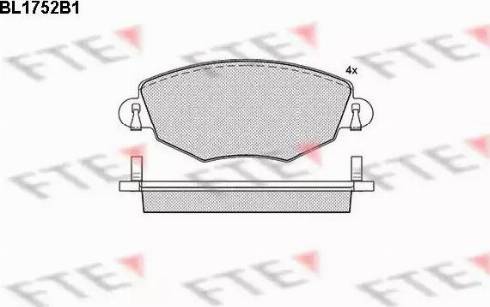 FTE BL1752B1 - Тормозные колодки, дисковые, комплект autospares.lv