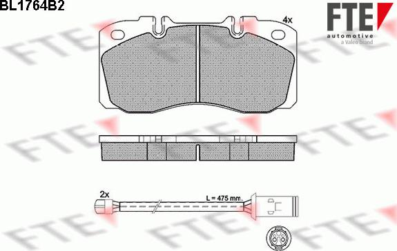 FTE BL1764B2 - Тормозные колодки, дисковые, комплект autospares.lv