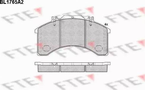 FTE BL1765A2 - Тормозные колодки, дисковые, комплект autospares.lv