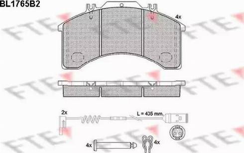 FTE BL1765B2 - Тормозные колодки, дисковые, комплект autospares.lv