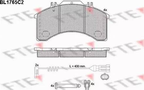 FTE BL1765C2 - Тормозные колодки, дисковые, комплект autospares.lv