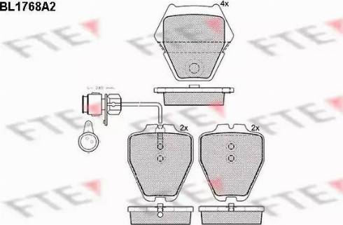 FTE BL1768A2 - Тормозные колодки, дисковые, комплект autospares.lv