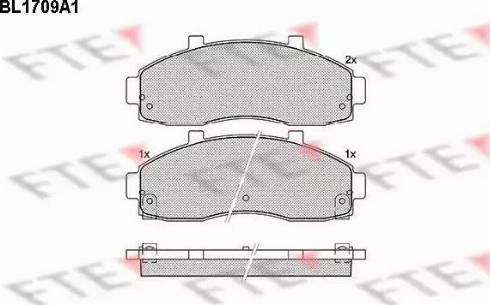 FTE BL1709A1 - Тормозные колодки, дисковые, комплект autospares.lv