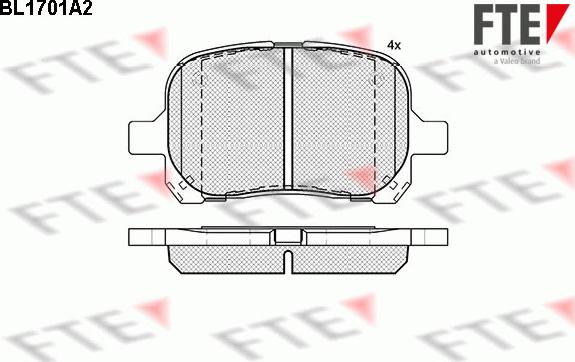 FTE BL1701A2 - Тормозные колодки, дисковые, комплект autospares.lv