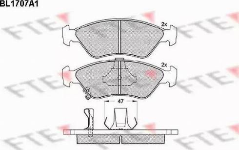 FTE BL1707A1 - Тормозные колодки, дисковые, комплект autospares.lv