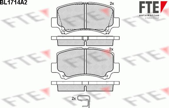 FTE BL1714A2 - Тормозные колодки, дисковые, комплект autospares.lv