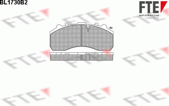 FTE BL1730B2 - Тормозные колодки, дисковые, комплект autospares.lv