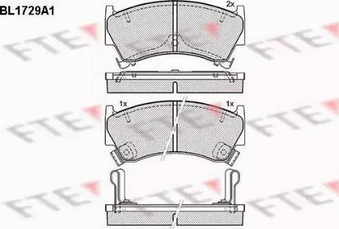 FTE BL1729A1 - Тормозные колодки, дисковые, комплект autospares.lv