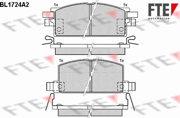 FTE BL1724A2 - Тормозные колодки, дисковые, комплект autospares.lv