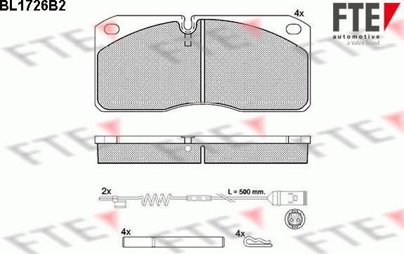 FTE BL1726B2 - Тормозные колодки, дисковые, комплект autospares.lv