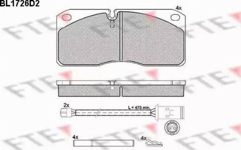 FTE BL1726D2 - Тормозные колодки, дисковые, комплект autospares.lv