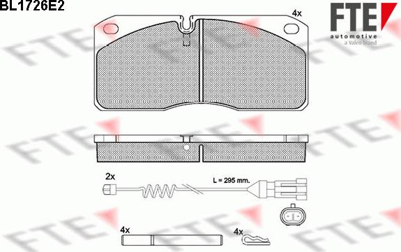 FTE BL1726E2 - Тормозные колодки, дисковые, комплект autospares.lv