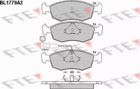 FTE BL1779A2 - Тормозные колодки, дисковые, комплект autospares.lv