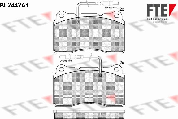 FTE BL2442A1 - Тормозные колодки, дисковые, комплект autospares.lv