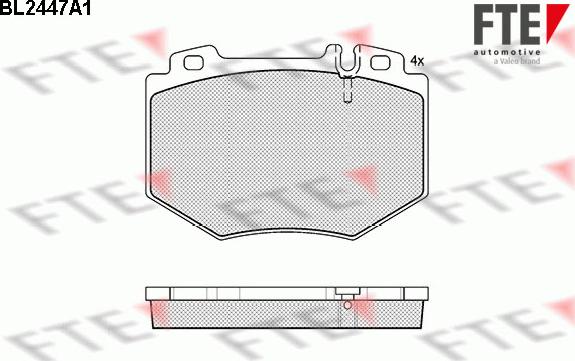 FTE BL2447A1 - Тормозные колодки, дисковые, комплект autospares.lv