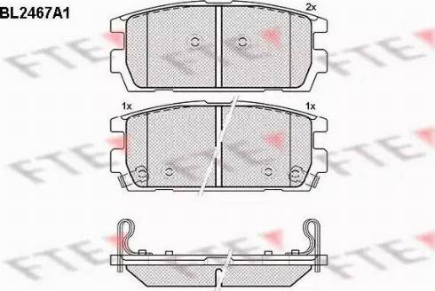 FTE BL2467A1 - Тормозные колодки, дисковые, комплект autospares.lv