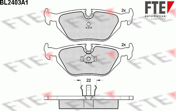 FTE BL2403A1 - Тормозные колодки, дисковые, комплект autospares.lv