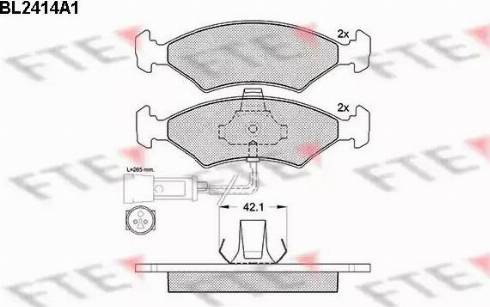 FTE BL2414A1 - Тормозные колодки, дисковые, комплект autospares.lv