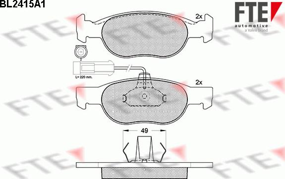 FTE BL2415A1 - Тормозные колодки, дисковые, комплект autospares.lv