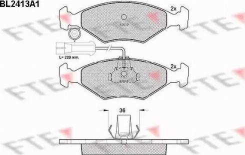 FTE BL2413A1 - Тормозные колодки, дисковые, комплект autospares.lv