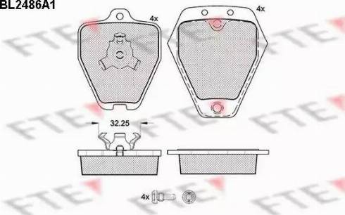 FTE BL2486A1 - Тормозные колодки, дисковые, комплект autospares.lv