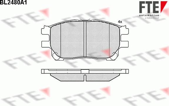 FTE BL2480A1 - Тормозные колодки, дисковые, комплект autospares.lv