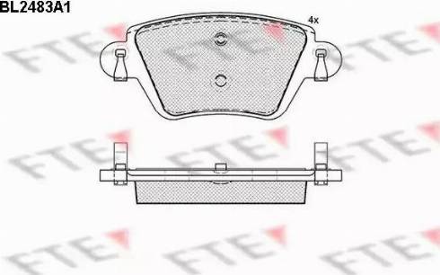 FTE BL2483A1 - Тормозные колодки, дисковые, комплект autospares.lv