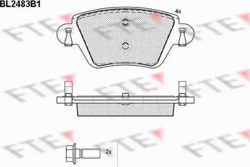 FTE BL2483B1 - Тормозные колодки, дисковые, комплект autospares.lv