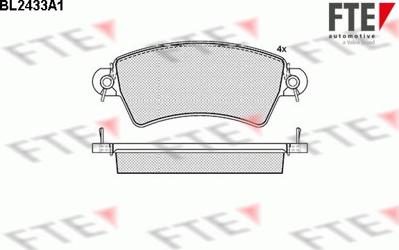 FTE BL2433A1 - Тормозные колодки, дисковые, комплект autospares.lv