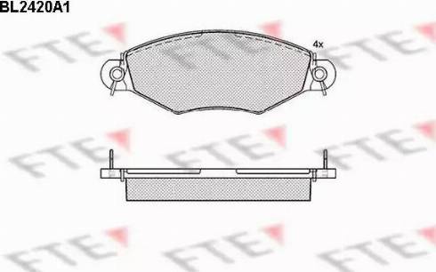 FTE BL2420A1 - Тормозные колодки, дисковые, комплект autospares.lv