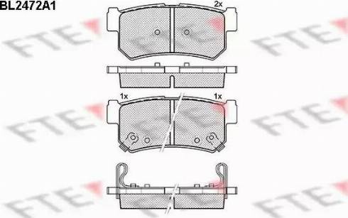 FTE BL2472A1 - Тормозные колодки, дисковые, комплект autospares.lv