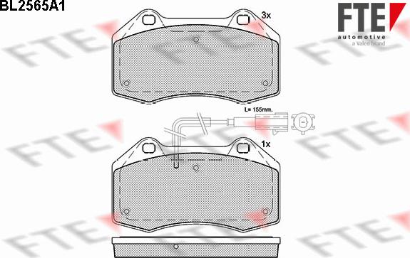 FTE BL2565A1 - Тормозные колодки, дисковые, комплект autospares.lv