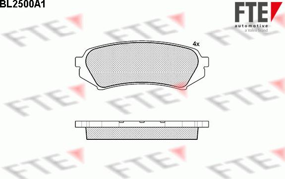 FTE BL2500A1 - Тормозные колодки, дисковые, комплект autospares.lv