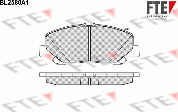 FTE BL2580A1 - Тормозные колодки, дисковые, комплект autospares.lv