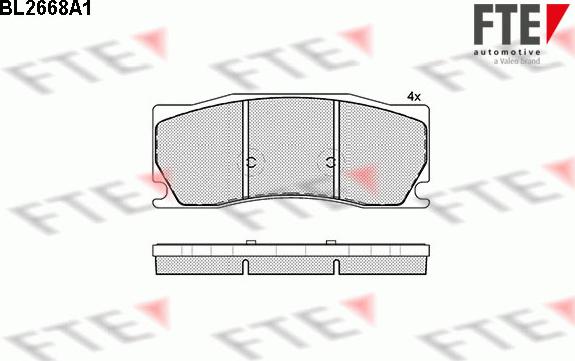 FTE BL2668A1 - Тормозные колодки, дисковые, комплект autospares.lv