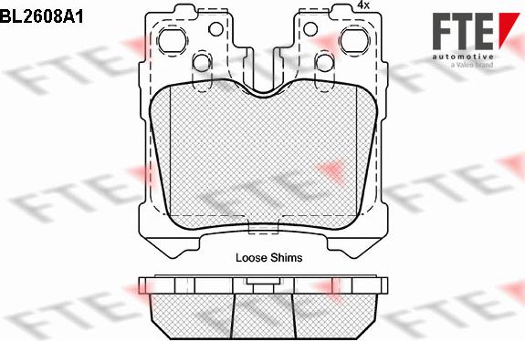 FTE BL2608A1 - Тормозные колодки, дисковые, комплект autospares.lv