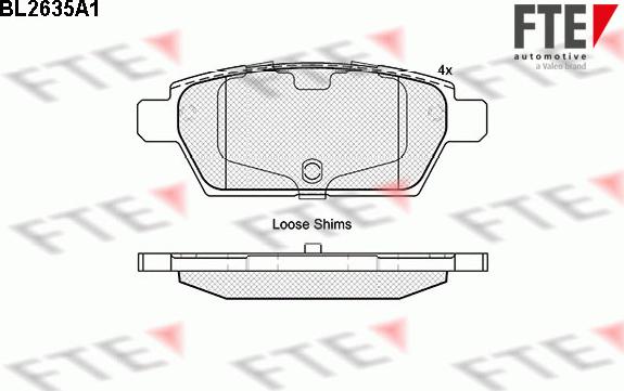 FTE BL2635A1 - Тормозные колодки, дисковые, комплект autospares.lv