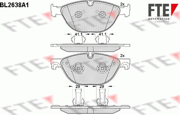 FTE BL2638A1 - Тормозные колодки, дисковые, комплект autospares.lv