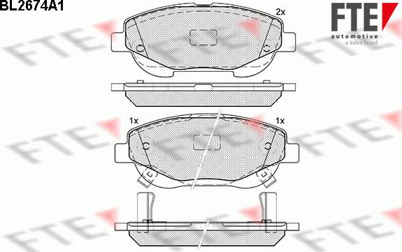 FTE BL2674A1 - Тормозные колодки, дисковые, комплект autospares.lv