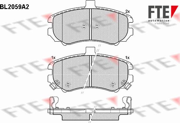 FTE BL2059A2 - Тормозные колодки, дисковые, комплект autospares.lv