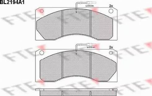 FTE BL2194A1 - Тормозные колодки, дисковые, комплект autospares.lv