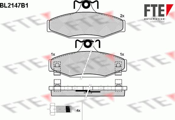 FTE BL2147B1 - Тормозные колодки, дисковые, комплект autospares.lv